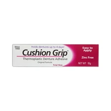 Cushion Grip Denture Adhesive 0.35 oz | Travel Size Non-Glue for Tight