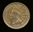 1863 Indian Head Cent XF/AU Raw Sharp Strike Original Surfaces (#SLC00447)