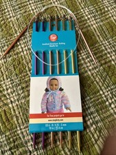 NEW Boye Aluminum Knitting Needle Set 10" Sizes 6, 7, 8  circular needles
