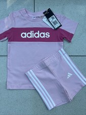 Image of Baby Girls Adidas Shorts and T Shirt Set - Pink - Age 12-18 Months BNWT
