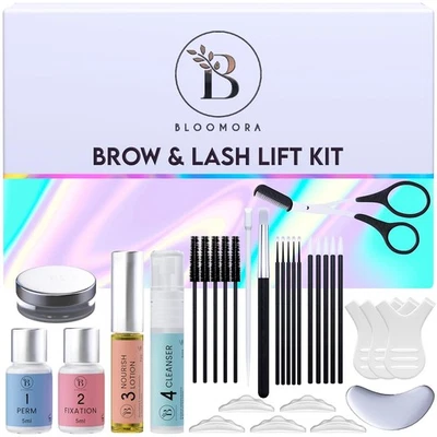 BLOOMORA Wimpernlifting Set & Augenbrauen Lifting Kit – 2-in-1-Lösung für 15 Anwendungen