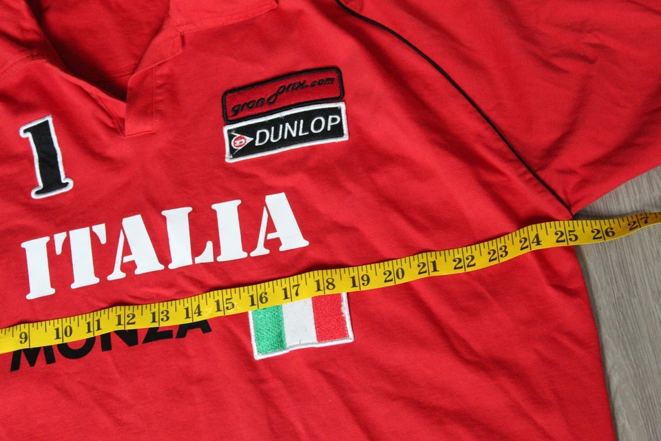 Camisa masculina Dunlop Italia tamanho XXL preta vermelha Motorsports vintage manga curta - Imagem 3 de 4