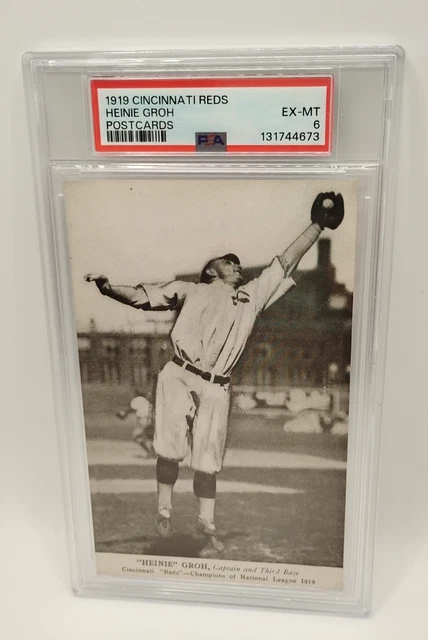 1919 Cincinnati Reds Postcard Heinie Groh PSA 6 Pop 1 None Higher
