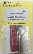 TT Scale Titan Models Part 511 - TT Hopper Decals - ATSF Ga-72 1948