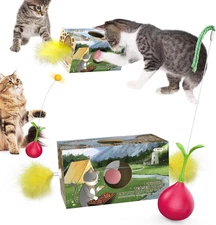 Cat Toy Wobble Teaser Wand Feather Toy