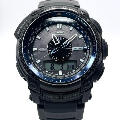 Casio Pro Trek PRW-5000Y Tough Solar Multiband 6 Triple Sensor Black Blue Mens
