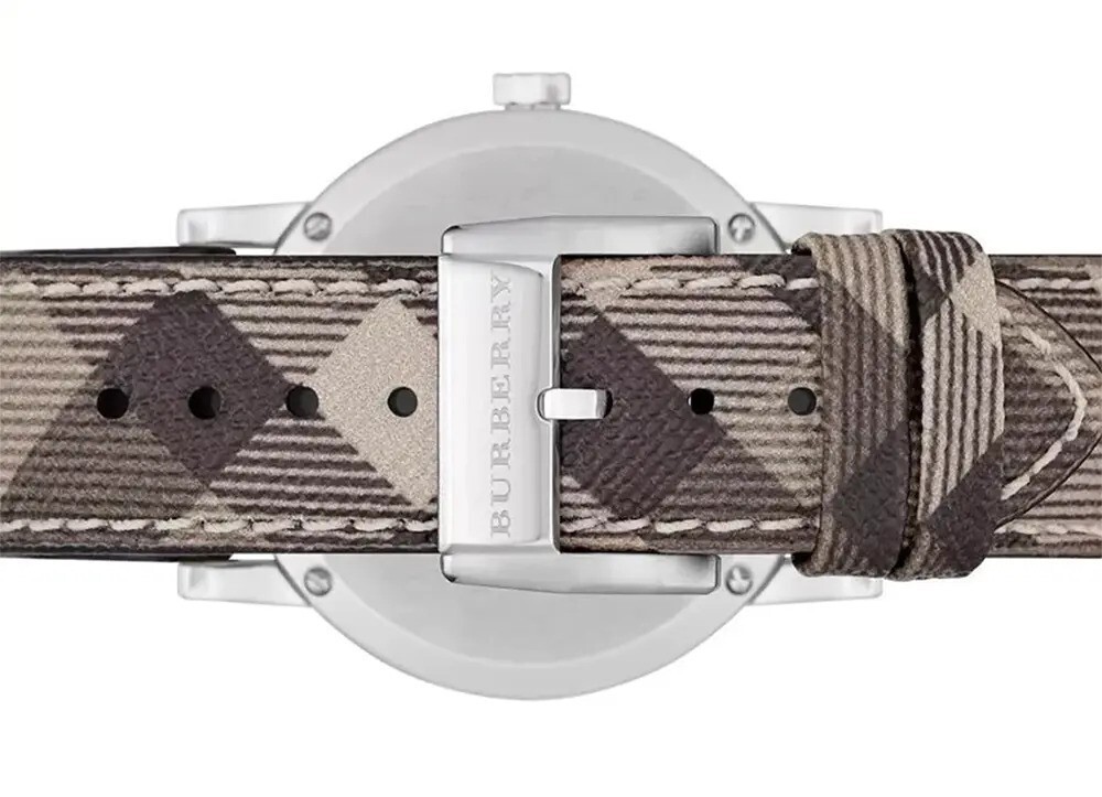 Burberry The City BU9118 Smoked Checked PVC Beige Dial Women’s Watch Burberry Ladies Watch The City Haymarket 34mm Check  main image 4