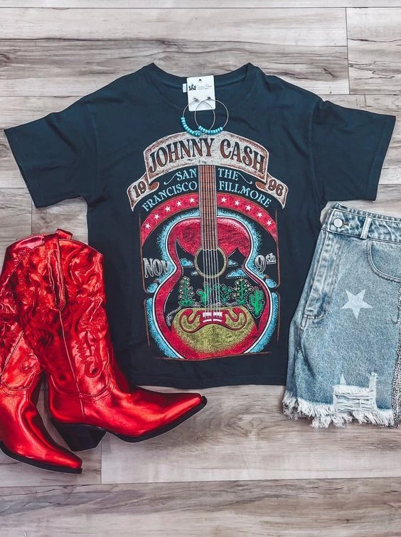 Johnny cash clearance t shirt vintage