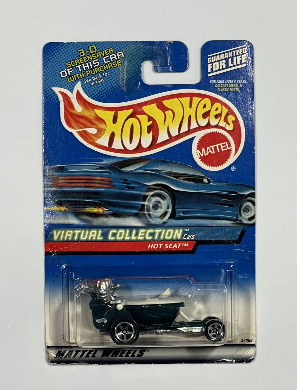2000 Hot Wheels #101 Hot Seat Virtual Collection Cars Blue/White