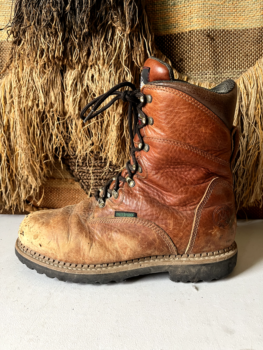 Georgia Giant Mens Soft Toe Lace Up Brown Leather Work Boots  display picture 3
