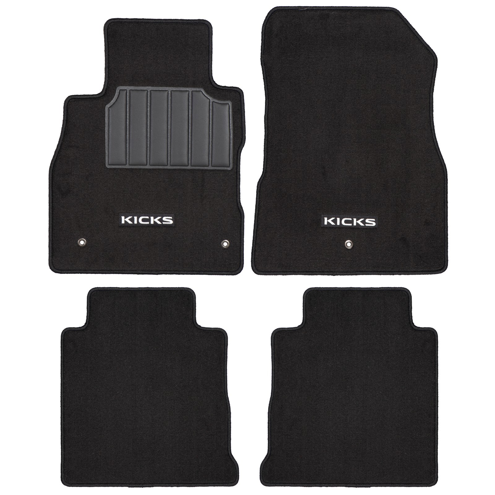 Juego de alfombrillas de piso de alfombra negra para Nissan Kicks 2018-2025 (N/P)