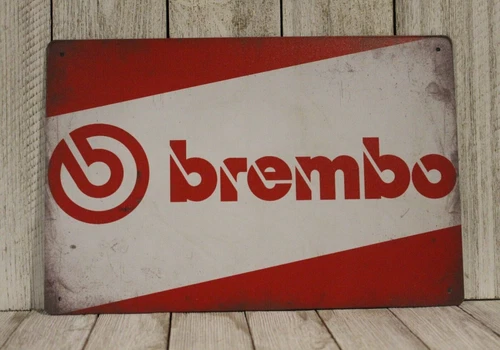 Brembo Tin Metal Sign Vintage Rustic Style Auto Mechanic Racing Brakes