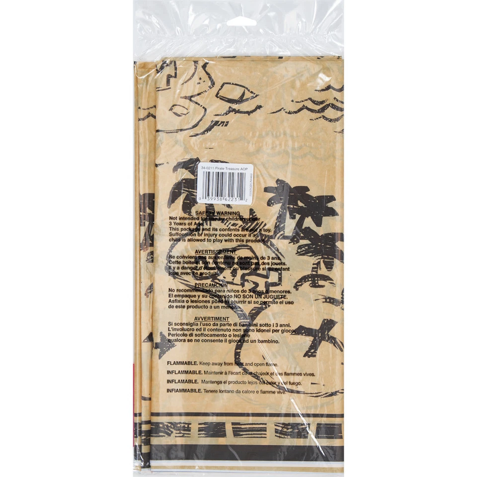 Pirate Treasure Table Cover Plastic 54x102 - Image 3 of 3