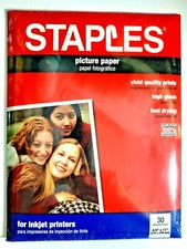 Staples brand photo paper 8.5 x 11 30 sheets for inkjet printers High Gloss seal