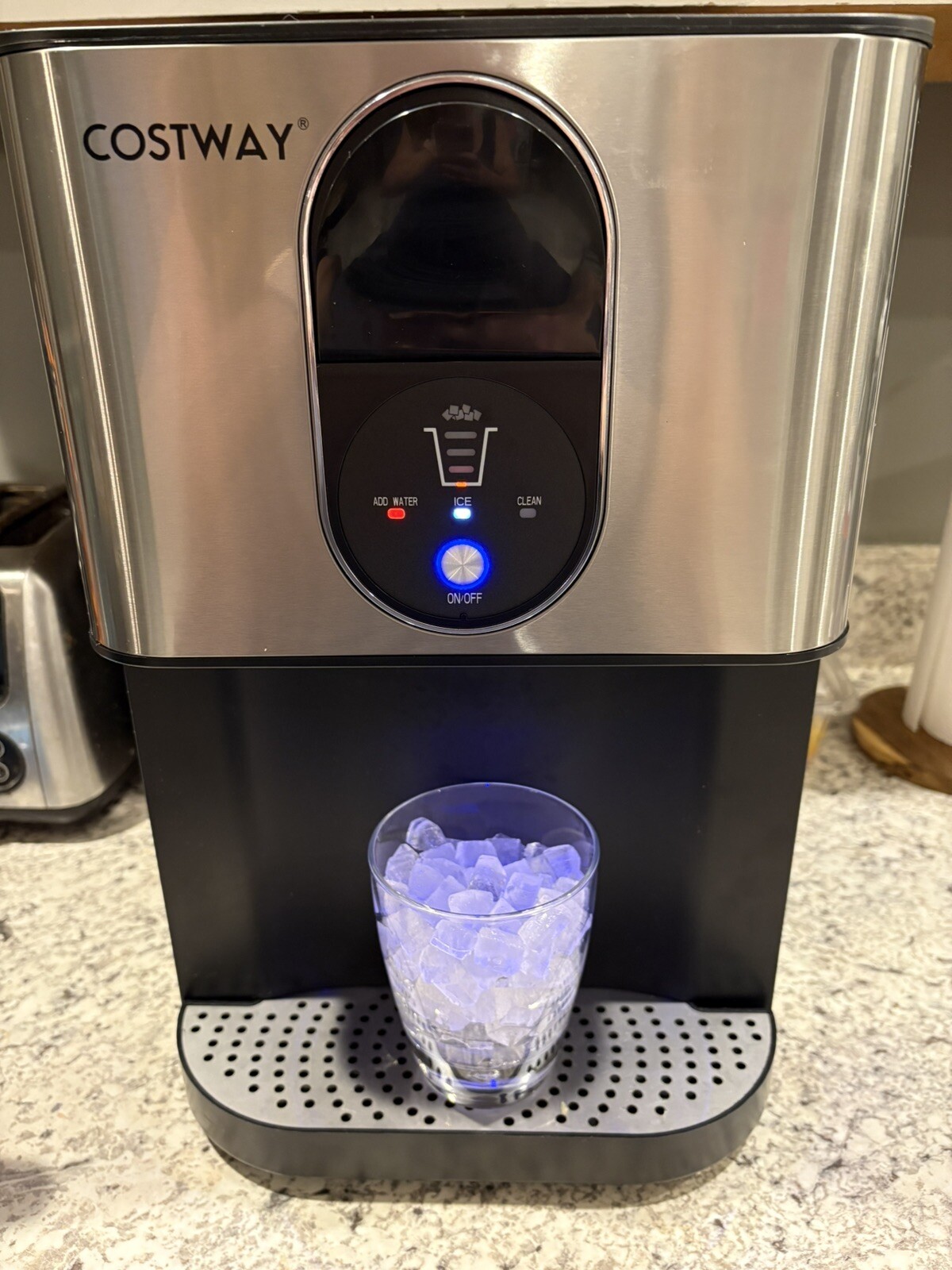 COSTWAY Self Dispensing Nugget Ice Maker Countertop, Soft and Chewable