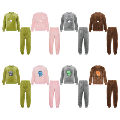 Kids Loungewear Unisex Pajamas Set Pjs Homewear Long Sleeve Boys Girls Children