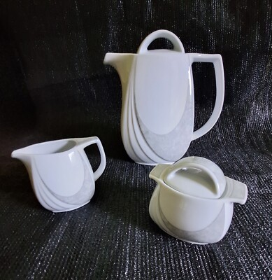 Winterling Cascade grau, 3 Teile, Kaffeekanne Zuckerdose Milchkännchen 