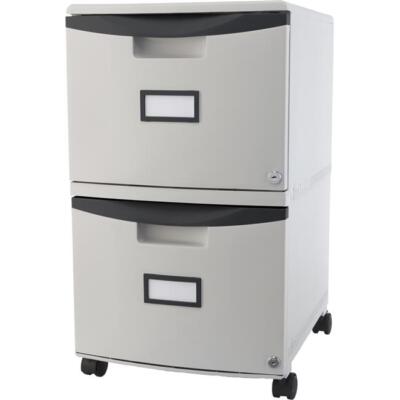 Storex 61311B01C 2-Drawer Filing Cabinet with Letter & Legal Black Trim