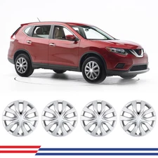4 Chrome 17" Wheel Covers Snap On Full Rim Hub Caps For 2014-2020 Nissan Rogue