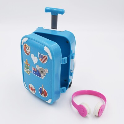 Our Generation Rolling Travel Suitcase Pink Headphones for 18