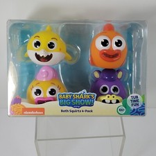 Baby Shark Big Show Baby Goldie William Chucks 2" Bath Squirts 4-Pack
