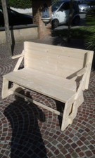panca trasformabile in tavolo in legno massello di abete