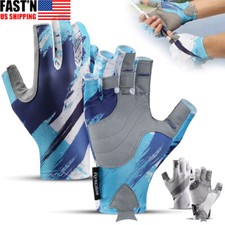 Fishing Gloves Breathable UV Sun Protective Non-Slip Cycling Half Finger Gloves