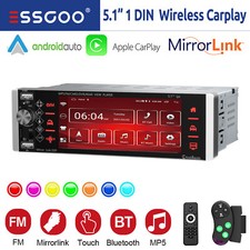5.1" Autoradio 1DIN Mit Bildschirm Kabelloses Android Auto Carplay RDS Bluetooth