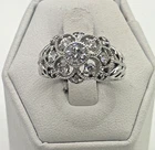 STUNNING .925 Vintage Sterling Silver Estate Ring Size 7 with Colorless Stone