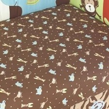 Zoo Zoo Fitted Crib Sheet by Too Good Brown
