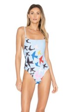 NWT 225 Sz S Mara Hoffman Bird Sky Blue Maillot One Piece Swimsuit