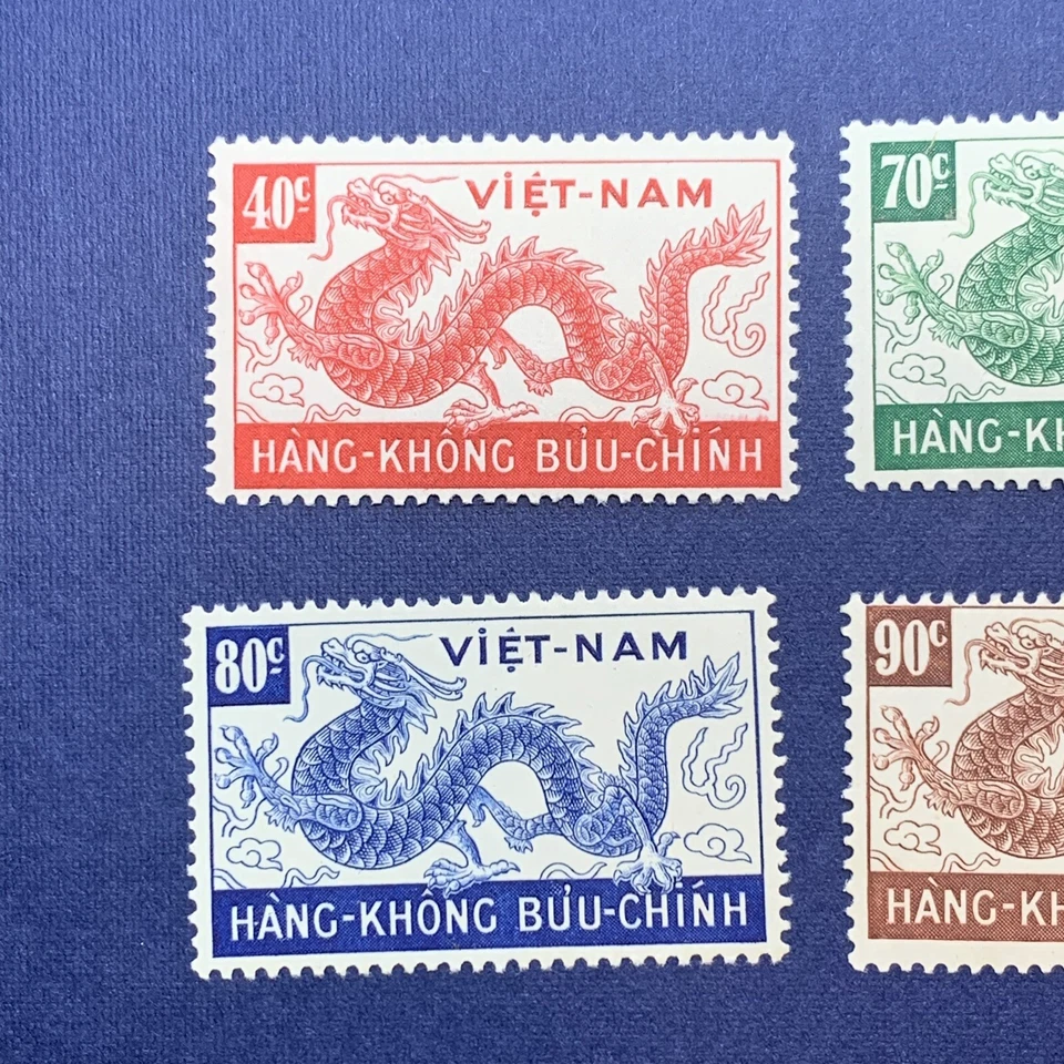 Sellos MH de Vietnam del Sur 1952 #C5-8 día de las almas errantes de dragones Foto 2 de 4