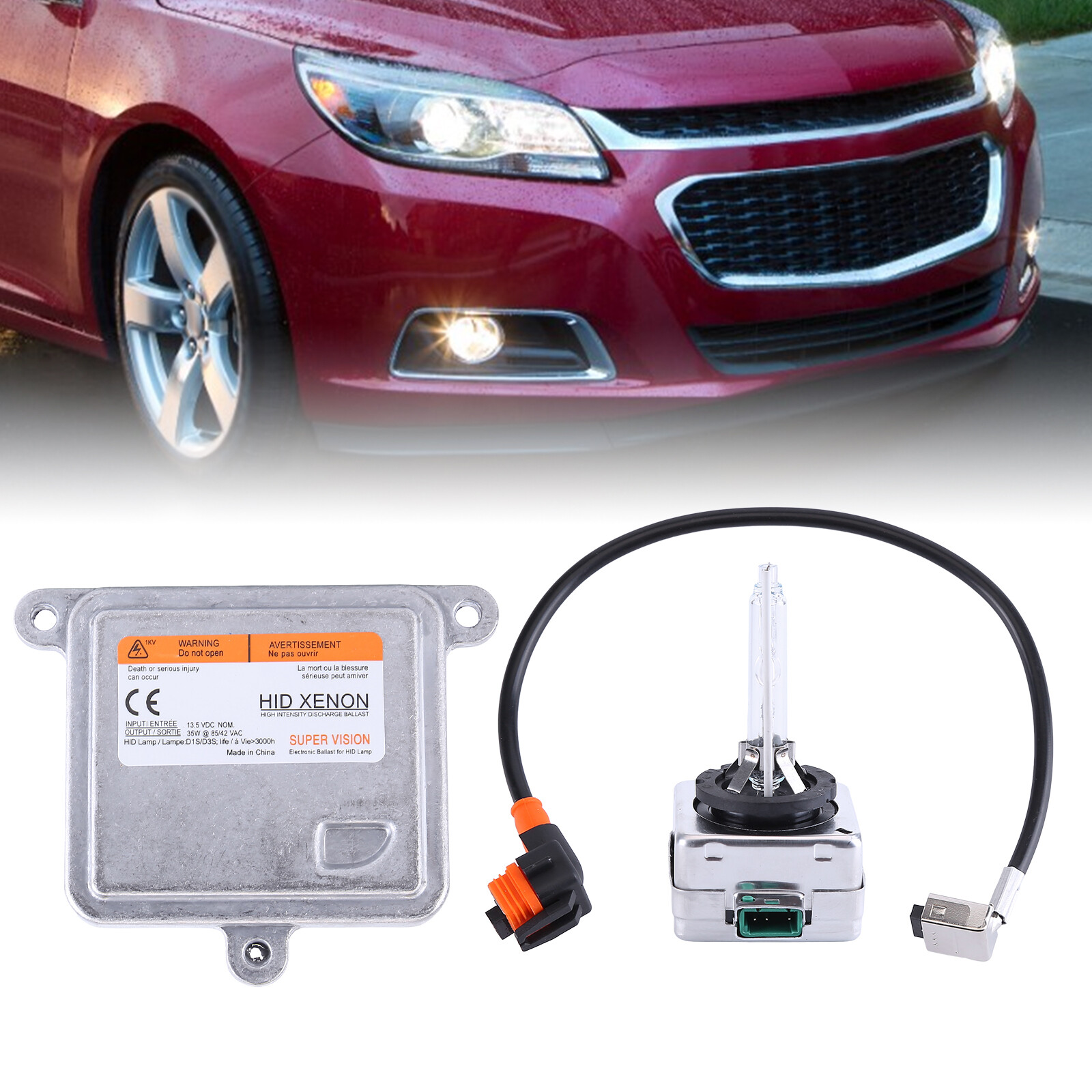 For Chevy Blazer Impala Malibu Suburban Tahoe Xenon Ballast + HID Bulb Wire Kit