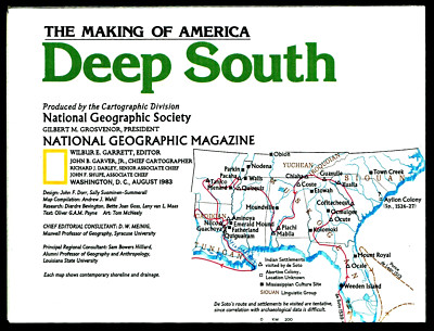   1983-8 August DEEP SOUTH Making of America National Geographic Map School - A1