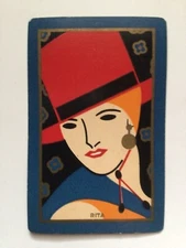3 Antique Art Deco Narrow Named “RITA” Playing Cards,Congress 606W c.1928