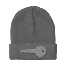 Beanies for Men Silver Key Embroidery Others Winter Hats Women Acrylic Skull Cap