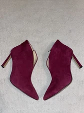 Vince Camuto Womens Dressy Bootines Sz 8.5 B Cranberry Leather Going Out NWOB