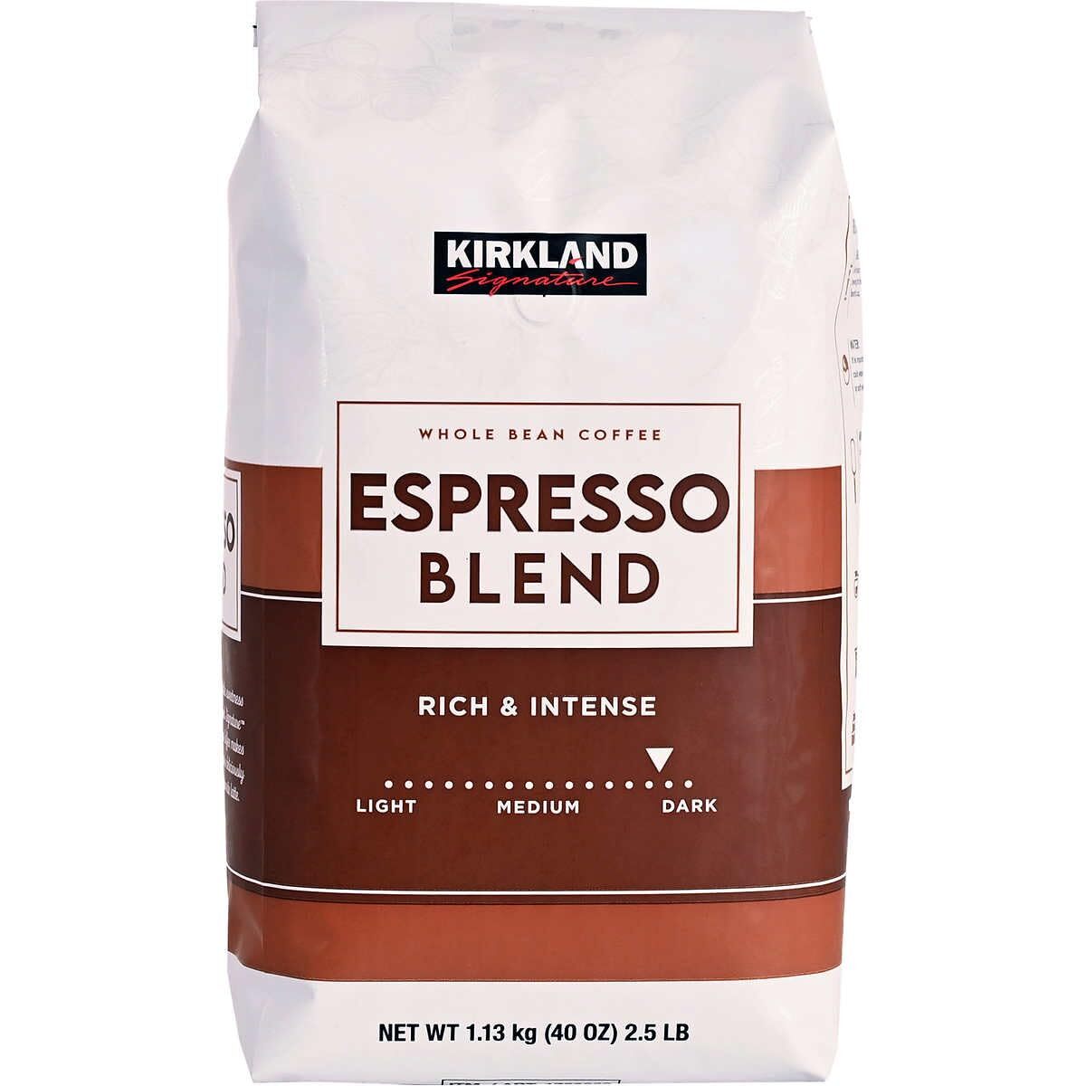 Kirkland Signature Espresso Blend Whole Bean Coffee, Dark Roast
