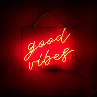 14''x10'' Good Vibes Red Neon Sign Acrylic Light Lamp Bedroom Bar Display ZS1190