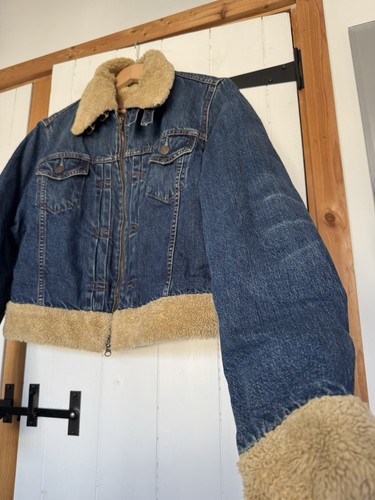 Levi's Sherpa Denim Jacket 2003 Boxy Jeans Size Medium 73696 03 - Picture 7 of 13