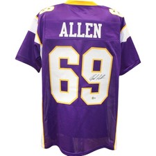 Jared Allen Autographed Pro Style Sz XL Purple Jersey Beckett Witness 55157