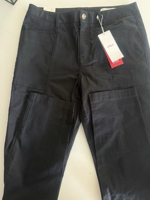 s.Oliver Cargo Hose Schwarz 38 Low Rise Straight Leg Comfort Chino