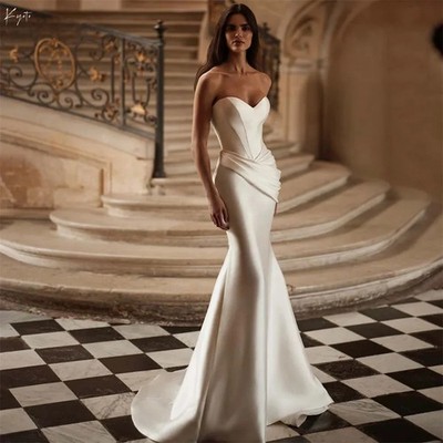 wedding dresses sweetheart mermaid Elegant Strapless Dress Plus Size Size 28W Walk the aisle in color Sweetheart Mermaid Tulle Lace Wedding
