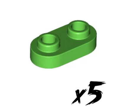 5x LEGO 35480   Platte 1 x 2   plate round   hellgrün   Bright Green