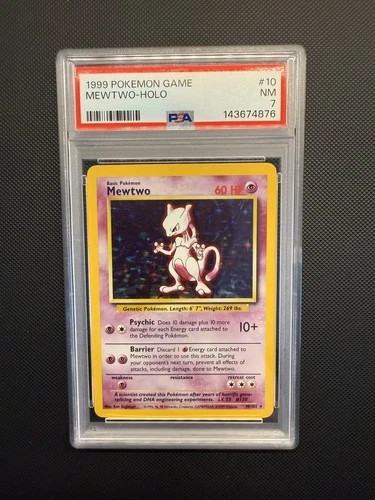 1999 POKEMON GAME #10 MEWTWO-HOLO PSA 7