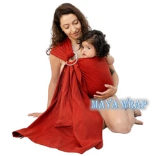 Maya Wrap Safe Baby Ring Sling Blue Size Large NWOT