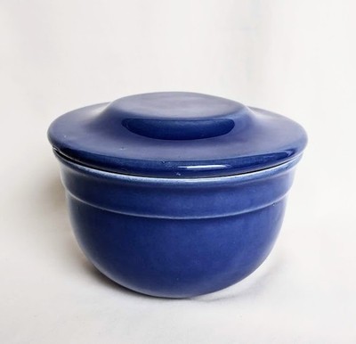 Emile Henry Ceramic Butter Pot Bell Crock Dish Twilight Blue France