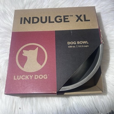 Lucky Dog Indulge XL Dog Bowl 100 Oz. 12.5 Cups Stainless Steel Black NEW!