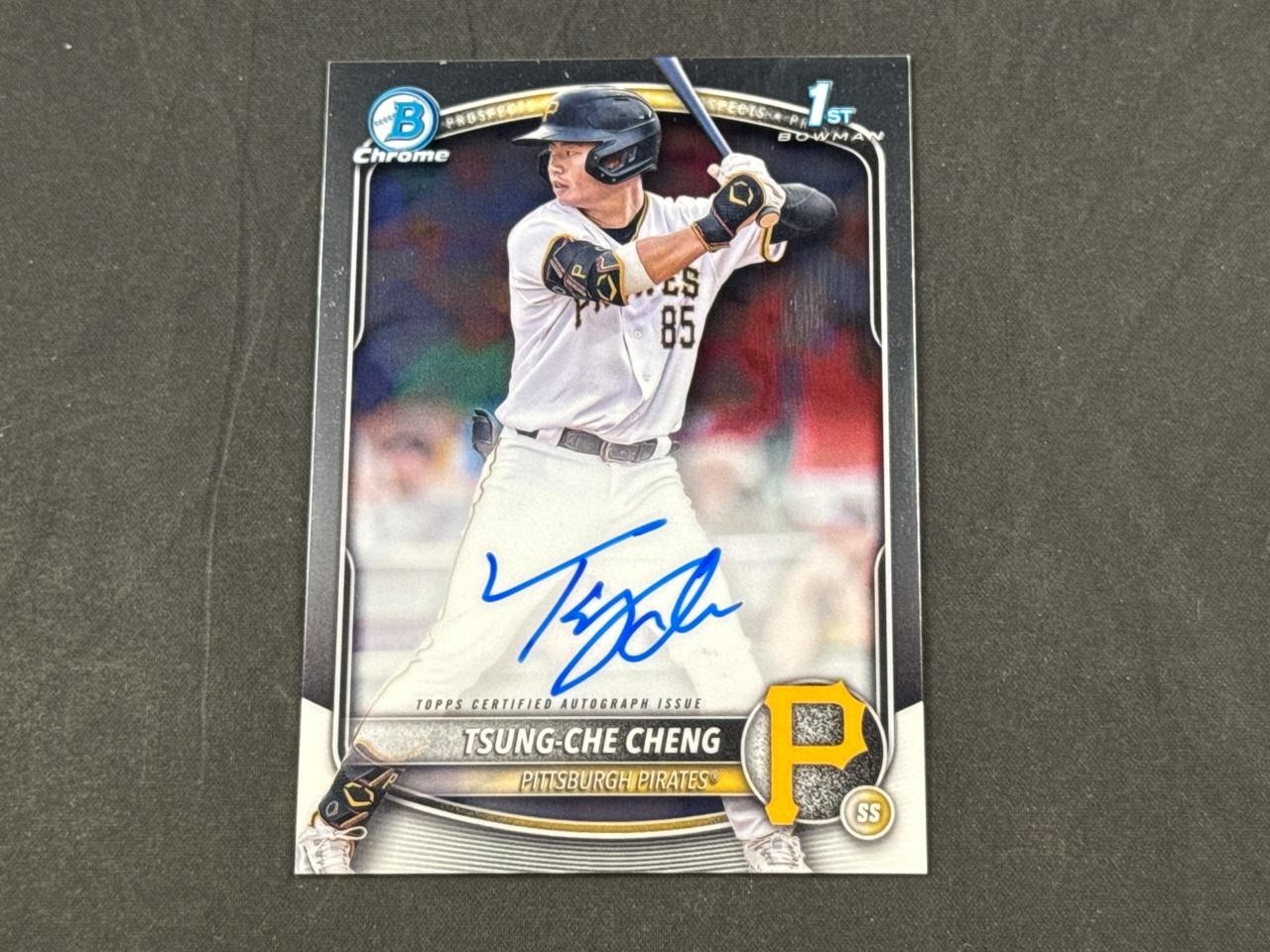 2025 BOWMAN CHROME TSUNG-CHE CHENG CPA-TC 1ST PROSPECT AUTO PITTSBURGH PIRATES
