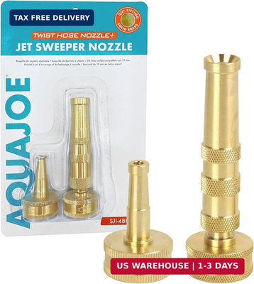 #ad Aqua Joe Solid Brass Hose Nozzle Set High Pressure Jet Sweeper Twist Spray N $15.17